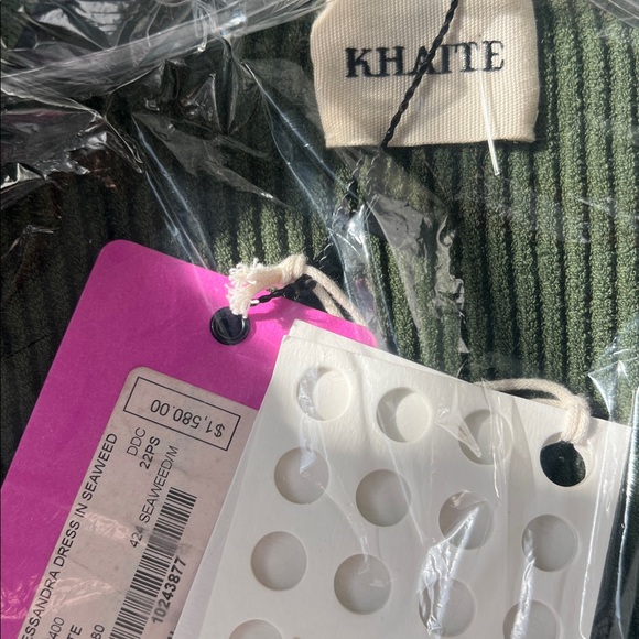 Khaite Alessandra ribbed-knit midi dress size Medium in color seaweed NWT - Picture 5 of 6